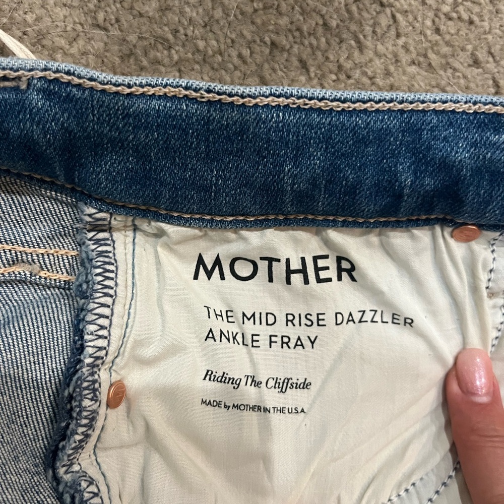 Mother The Dazzler mid-rise straight leg ankle fray Jean - Picture 13 of 16